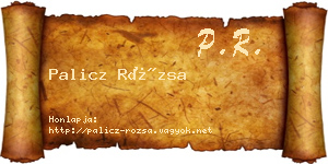 Palicz Rózsa névjegykártya