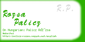 rozsa palicz business card